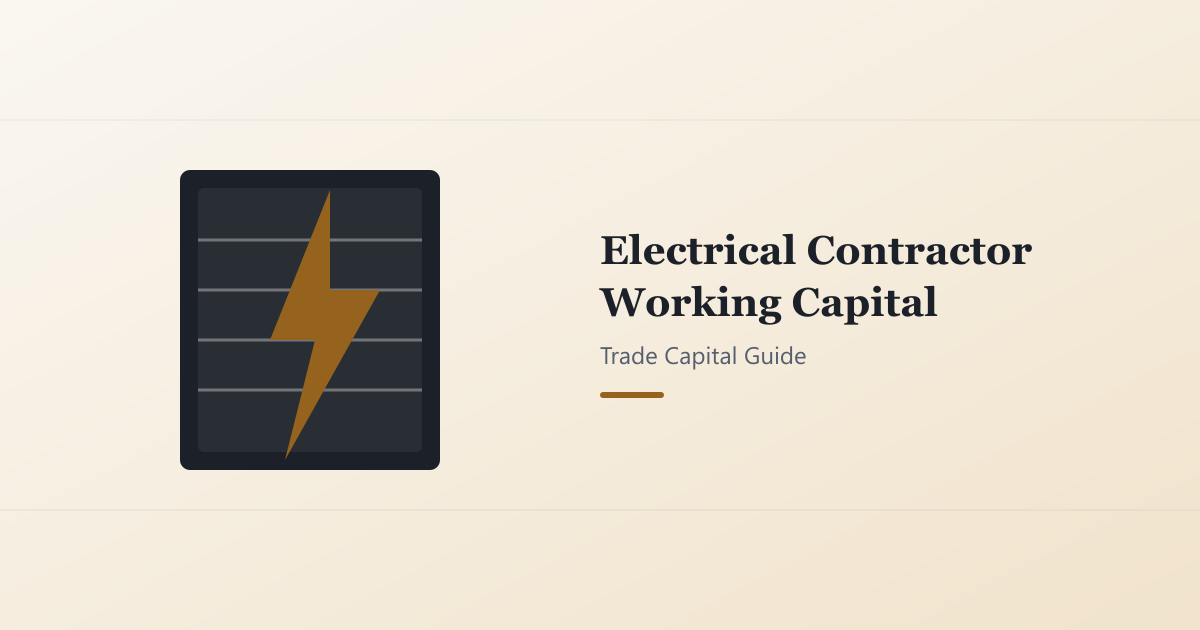 Electrical contractor reviewing working capital options
